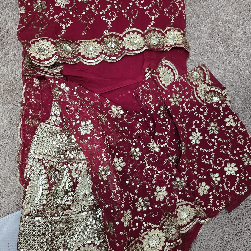 Bombay Red and Gold Embroidered Saree